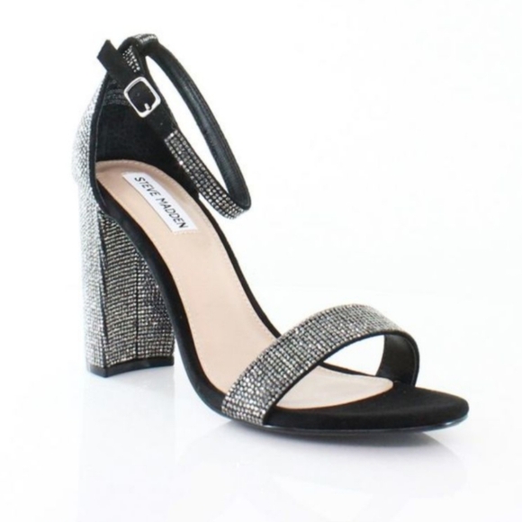 Steve Madden Carrson Crystal Rhinestone Block Heel Sandals 7 - Picture 6 of 14